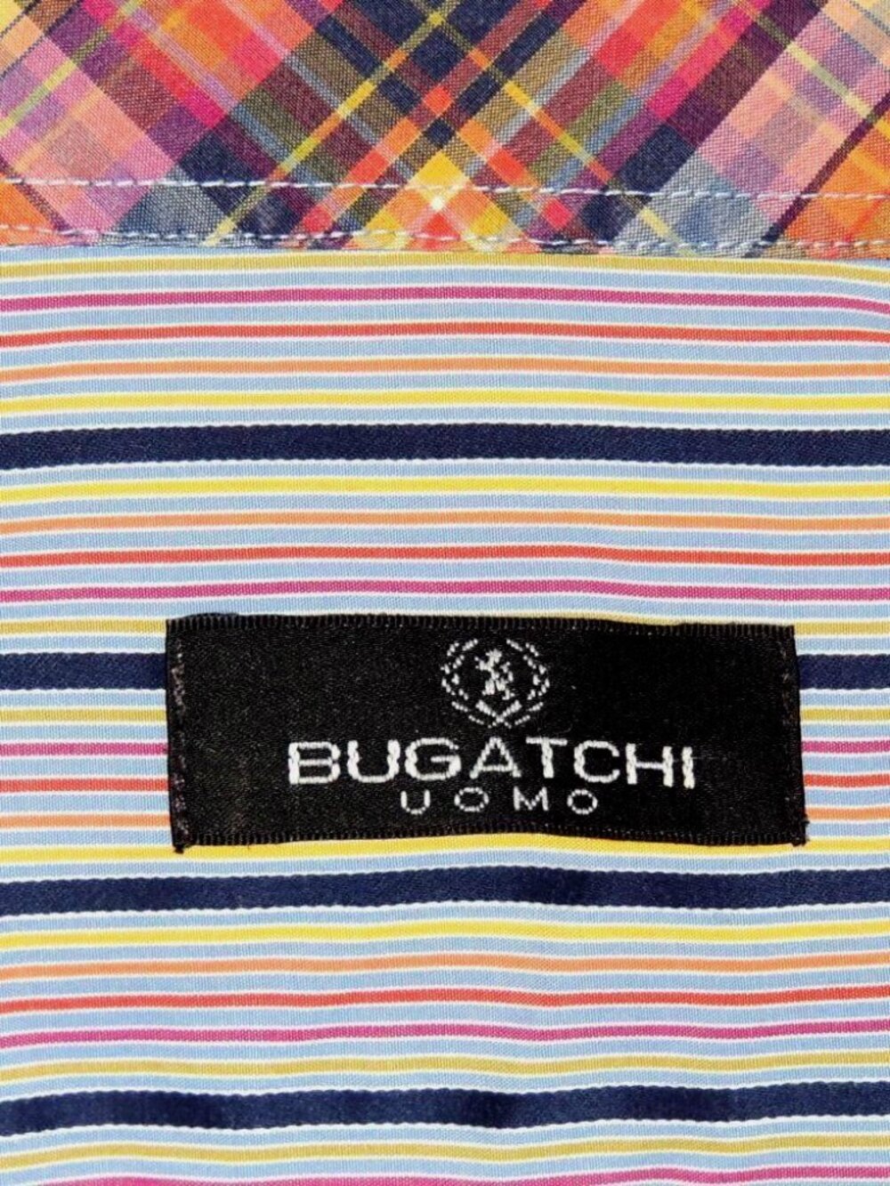 BUGATCHI UOMO Multicolor Stripe Flip Cuffs Men's Dress Shirt Sz. XL EXCELLENT